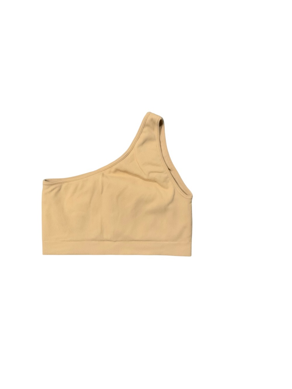 Sportneer Yellow Ribbed One Shoulder Sports Bra & Pants Set